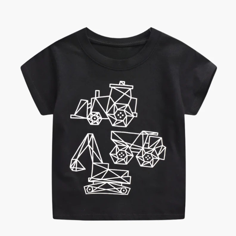 Geometric Construction Vehicles T-Shirt