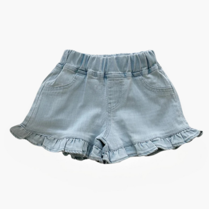 Ruffle Denim Shorts