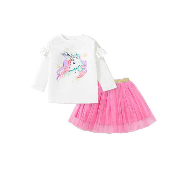 2-Piece Unicorn Tulle Skirt Set