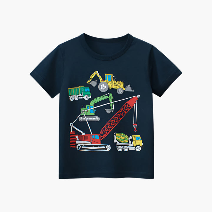 Construction Vehicles Graphic T-Shirt