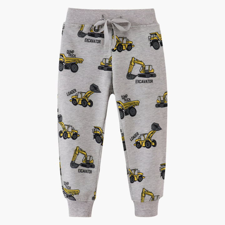 Construction Vehicle Print Jogger Pants