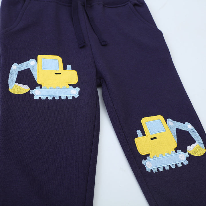 Dig & Play Appliqué Excavator Jogger Pants