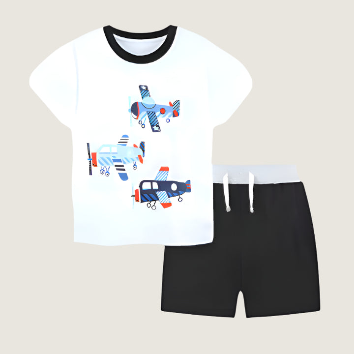 2-Piece Printed T-Shirt And Shorts Set