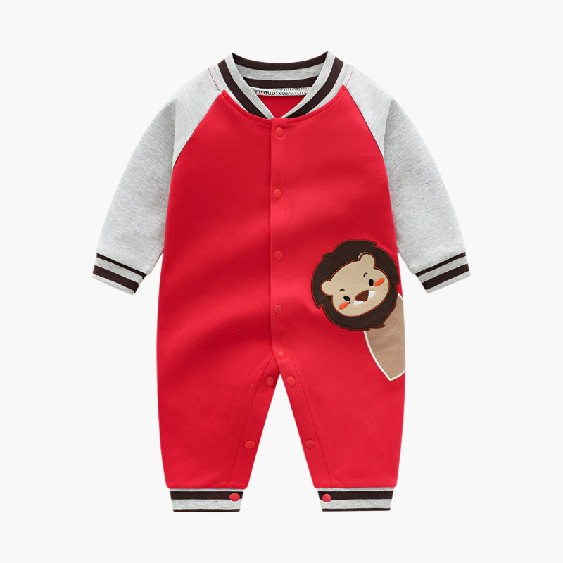 Lion Appliqué Romper Suite