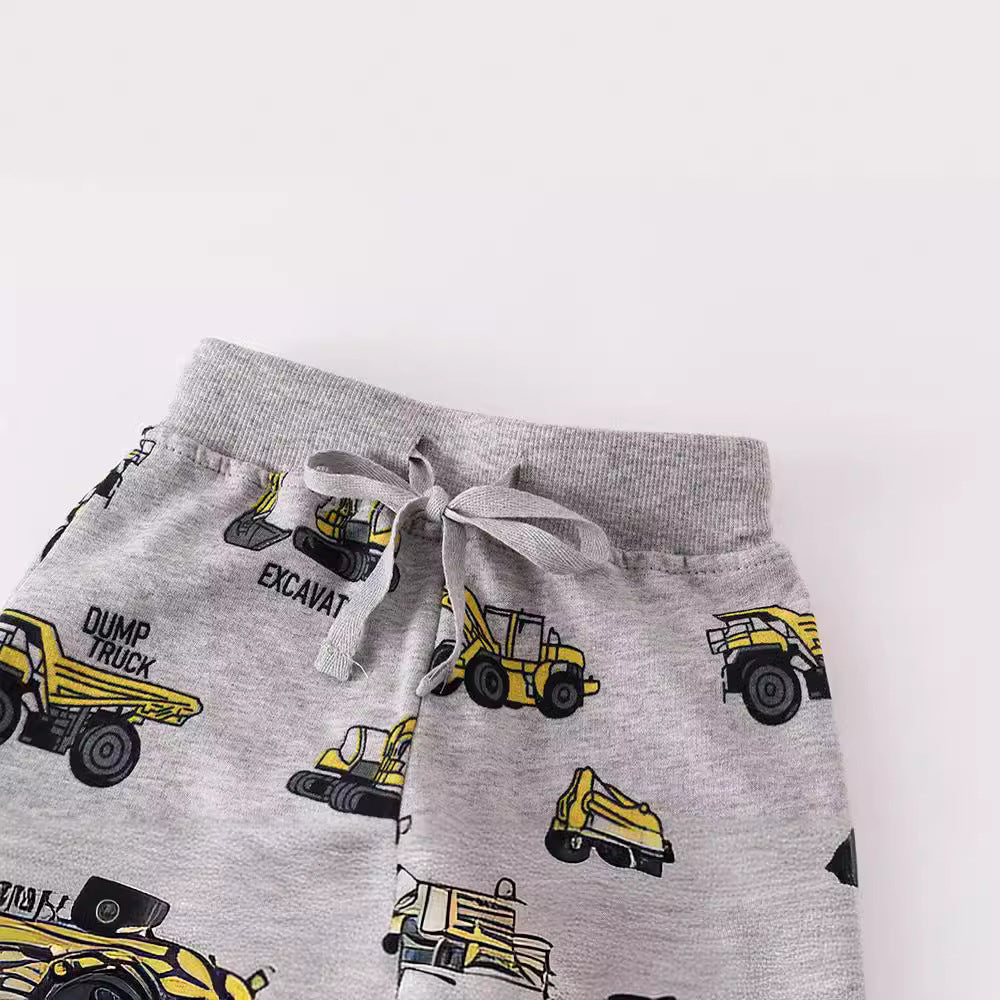 Construction Vehicle Print Jogger Pants