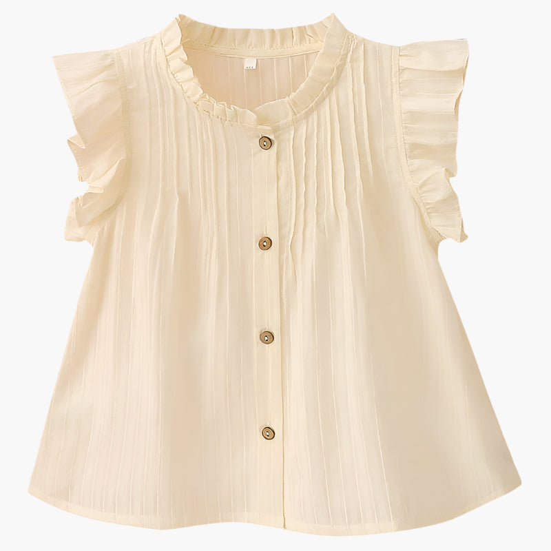 Ruffled Button-Down Blouse