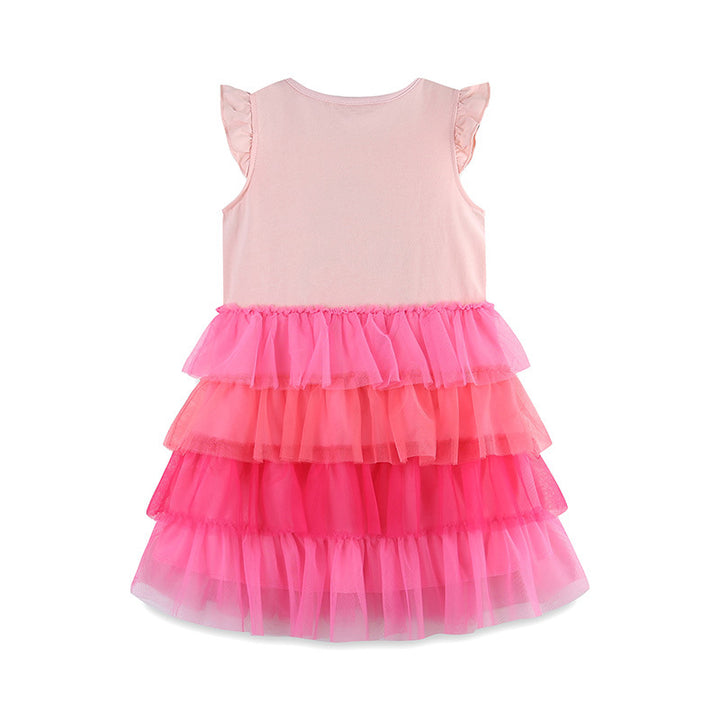 Flamingo Ruffle Tulle Dress