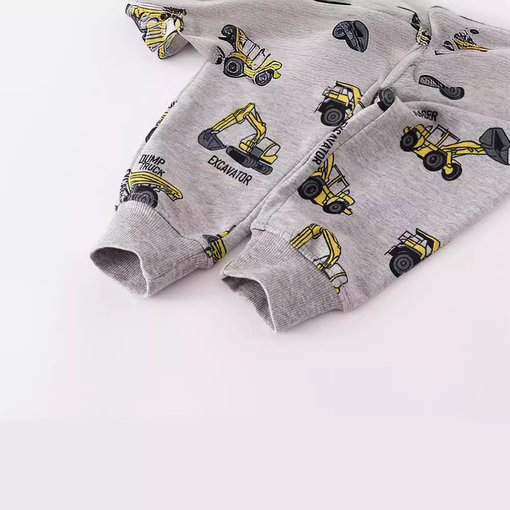 Construction Vehicle Print Jogger Pants