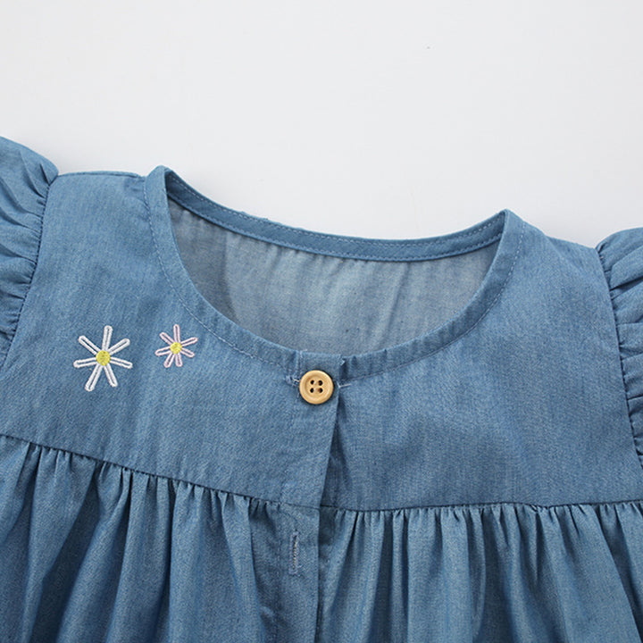 Denim Embroidered Dress