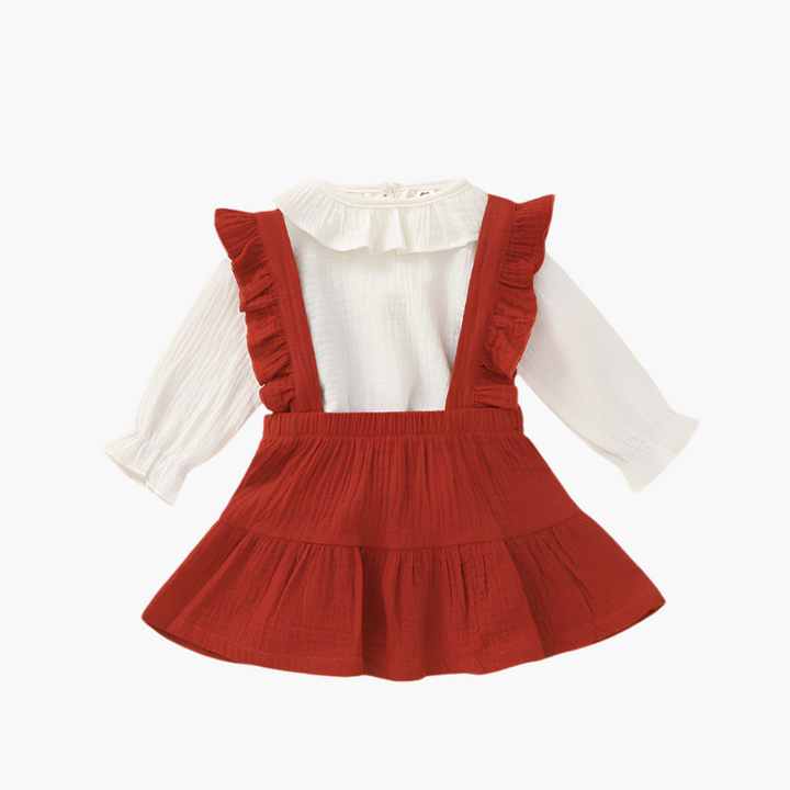 Ruffled Suspender Skirt Set