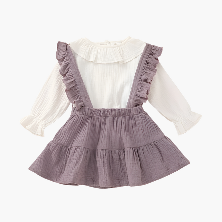 Ruffled Suspender Skirt Set