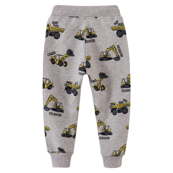 Construction Vehicle Print Jogger Pants