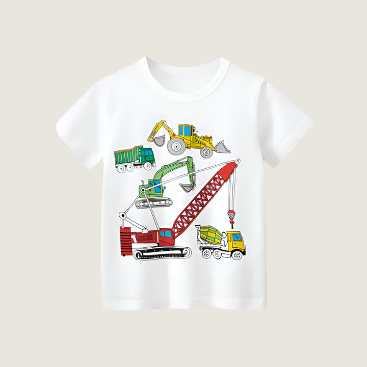 Construction Vehicles Graphic T-Shirt