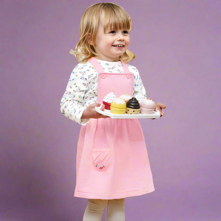 2-Piece Embroidered Pocket Pinafore Dress Set