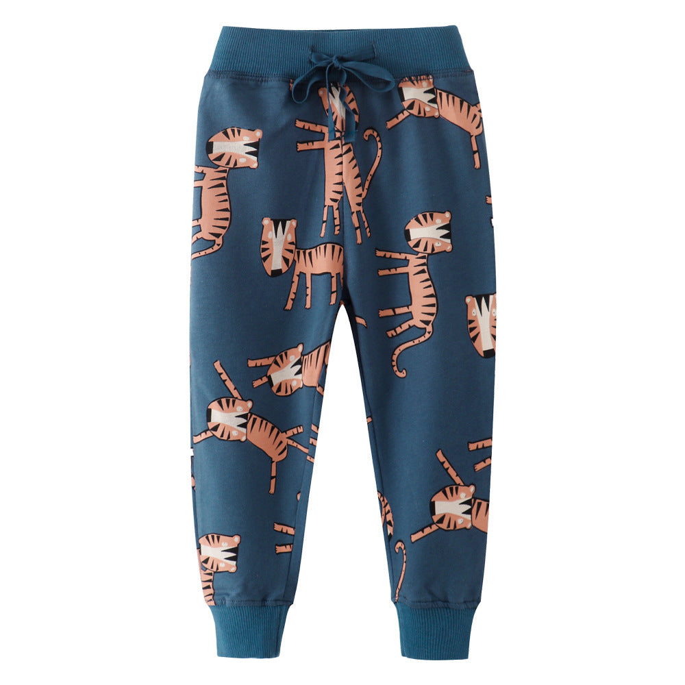 Playful Tiger Print Jogger Pants