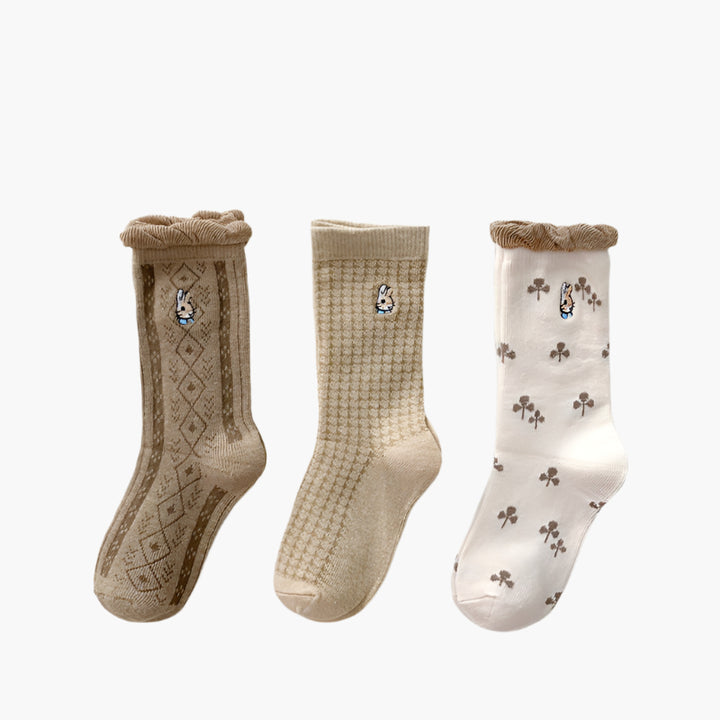 3-Pack Embroidered Socks Set