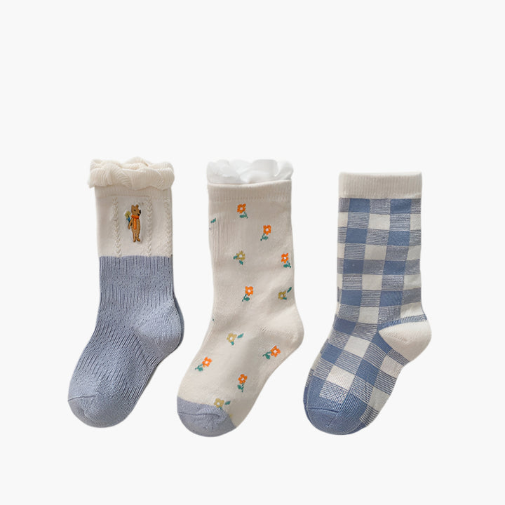 3-Pack Embroidered Socks Set