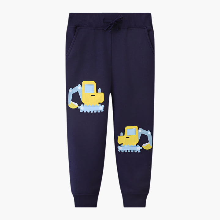 Dig & Play Appliqué Excavator Jogger Pants