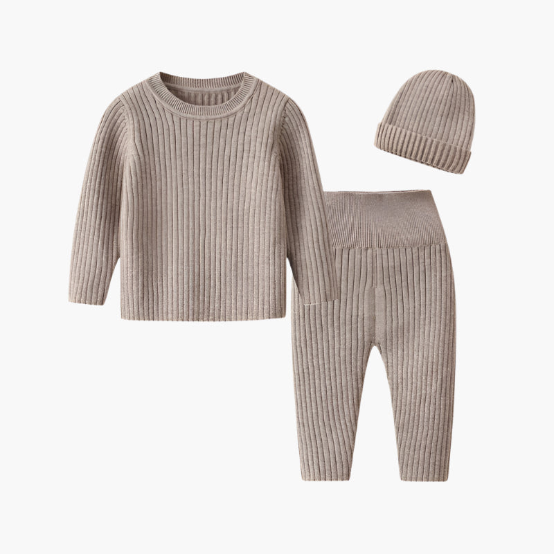 3-Piece Ribbed Knit Sweater Set