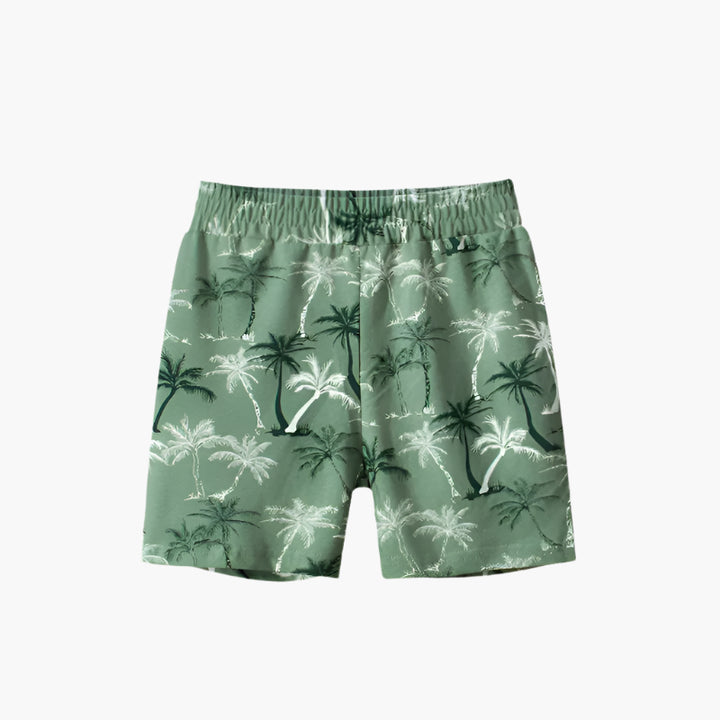 Tropical Print Cotton Shorts