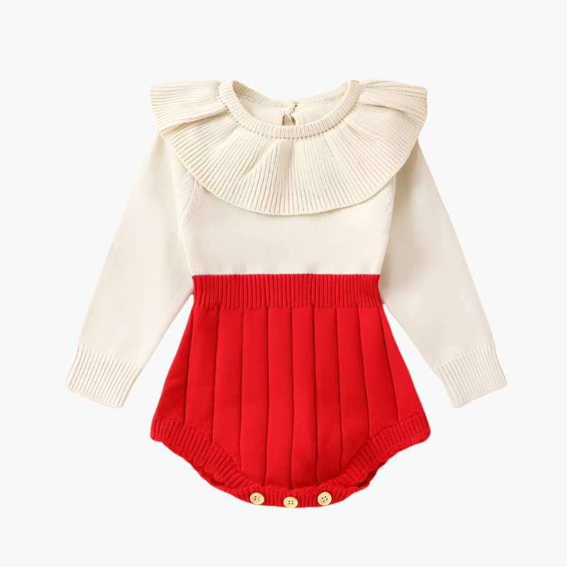 Knitted Ruffle Romper Suit