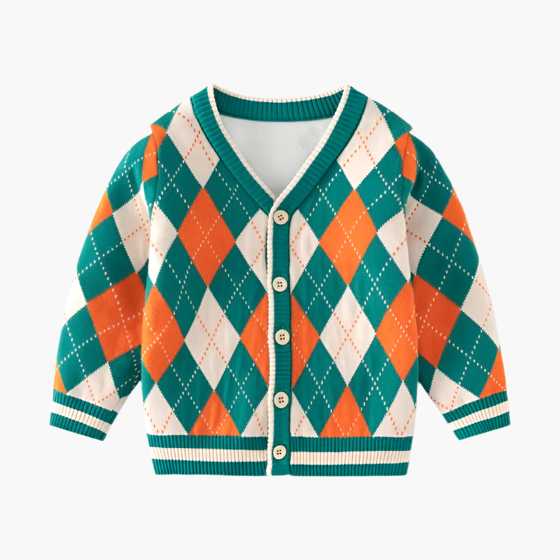 Argyle Knit Cardigan