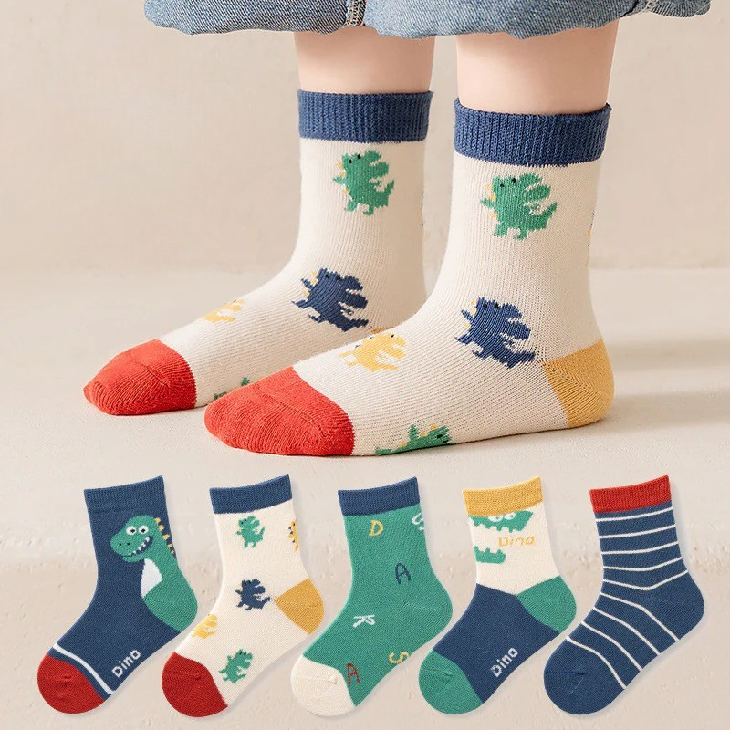 Children's socks terylene cotton spring and autumn thick boys and girls children's socks breathable sweat absorption autumn and winter baby socks