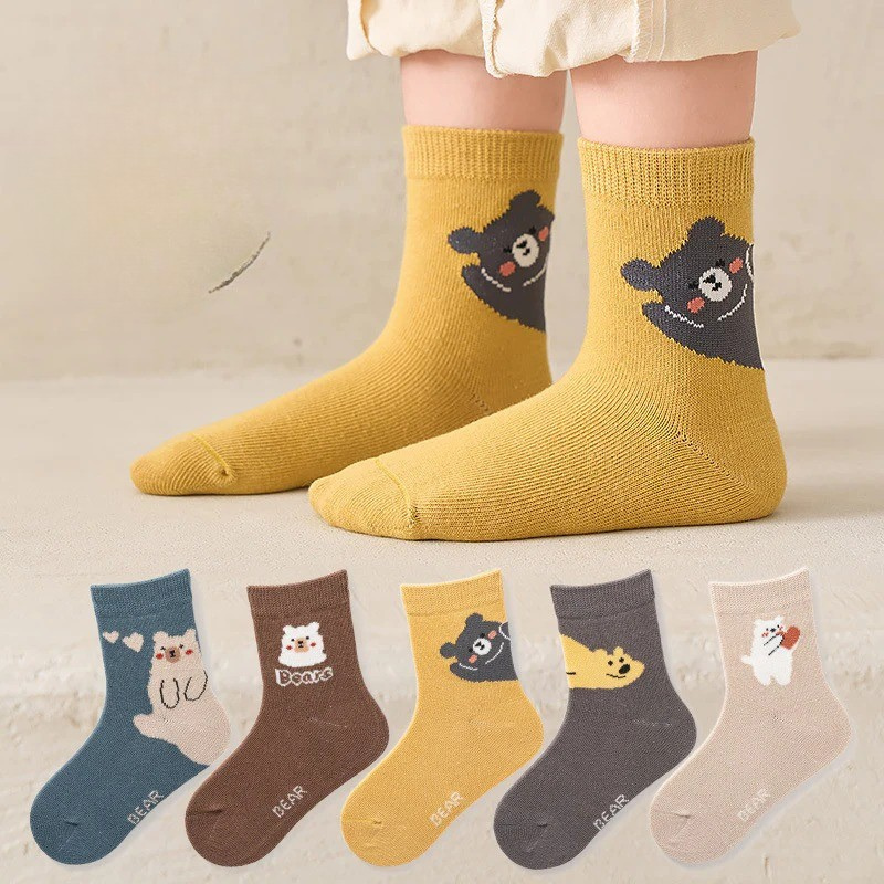 Children's socks terylene cotton spring and autumn thick boys and girls children's socks breathable sweat absorption autumn and winter baby socks